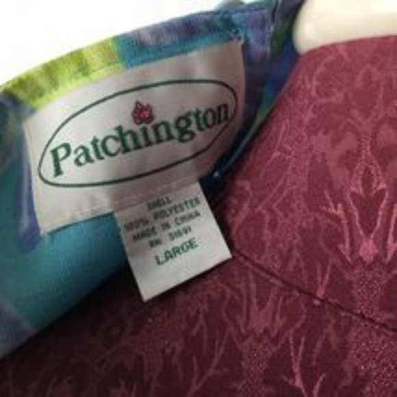 Patchington Sleeveless V-Neck Aqua Shell Top Back Button Side Slits L - Picture 7 of 8